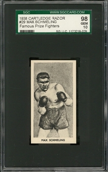 1938 Cartledge "Famous Prize Fighters" #29 Max Schmeling – SGC 98 GEM 10